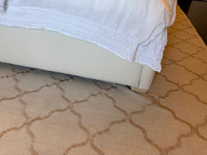 Decor-Rest Beige Tufted Queen Bed Frame