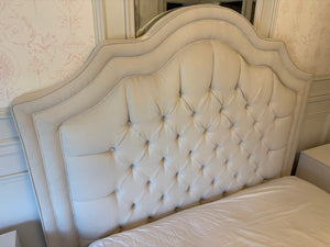Decor-Rest Beige Tufted Queen Bed Frame