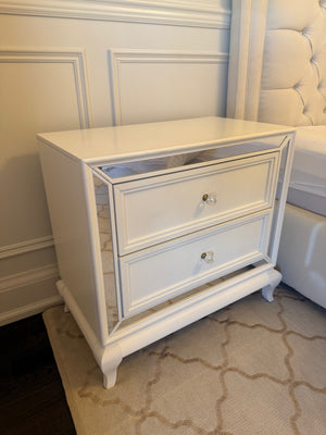 Pair of B.K. Home Furniture White Nightstands