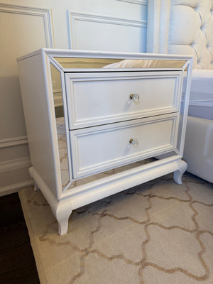 Pair of B.K. Home Furniture White Nightstands