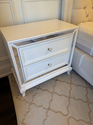 Pair of B.K. Home Furniture White Nightstands