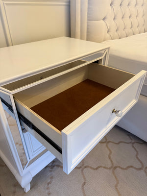Pair of B.K. Home Furniture White Nightstands