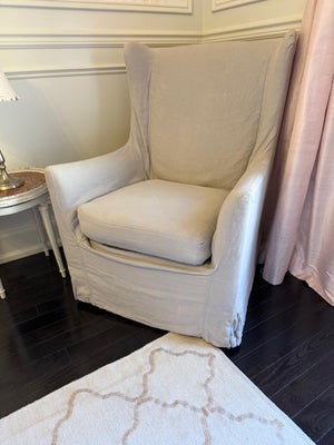 Restoration Hardware Lee Industries Swivel Chair with Slipcover