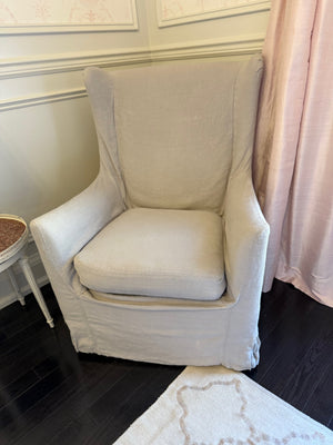 Restoration Hardware Lee Industries Swivel Chair with Slipcover
