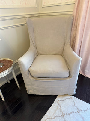 Restoration Hardware Lee Industries Swivel Chair with Slipcover