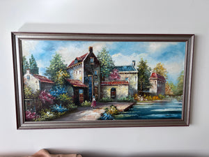 Original Village Scene Painting by Dupree