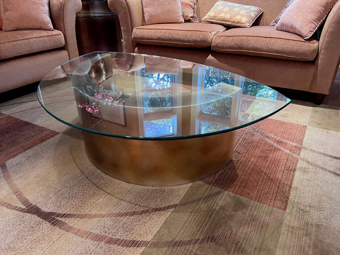 Martin Daniels 2-Tier Teardrop Glass Coffee Table