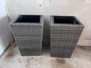2 Outdoor Wicker Planters
