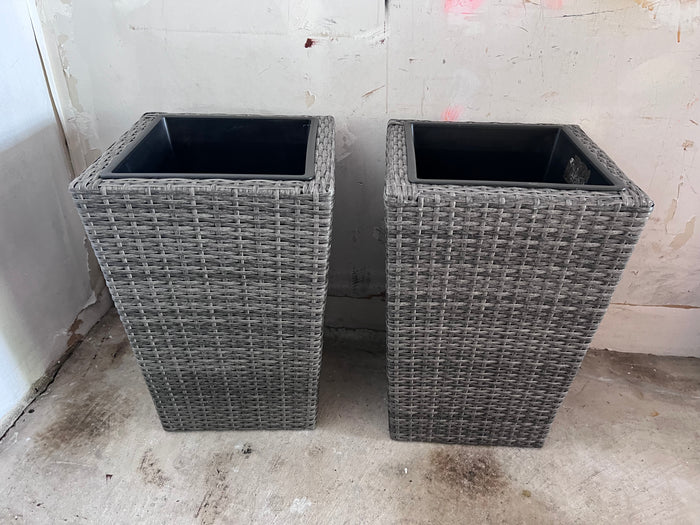 2 Outdoor Wicker Planters