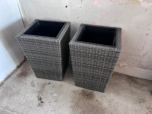 2 Outdoor Wicker Planters
