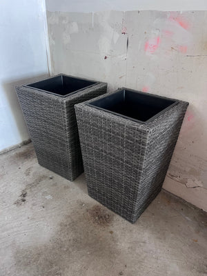 2 Outdoor Wicker Planters
