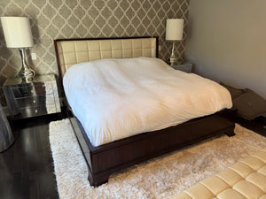 Bernhardt Furniture King Platform Bed with Leather Headboard
