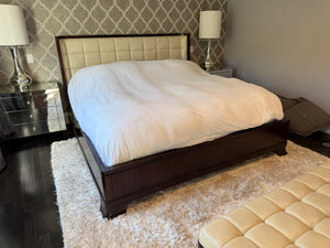 Bernhardt Furniture King Platform Bed with Leather Headboard