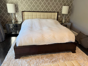 Bernhardt Furniture King Platform Bed with Leather Headboard