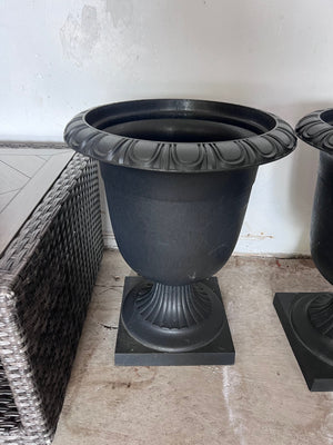 2 Tierra Verde 19 x 23" Crescendo Slate Recycled Material Urns/Planters (*retail $77 ea)