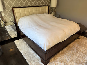 Bernhardt Furniture King Platform Bed with Leather Headboard