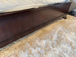Bernhardt Furniture King Platform Bed with Leather Headboard