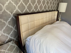 Bernhardt Furniture King Platform Bed with Leather Headboard