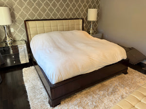 Bernhardt Furniture King Platform Bed with Leather Headboard
