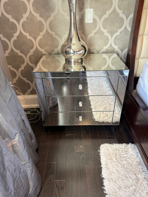 Mirrored 3 Drawer Nightstand