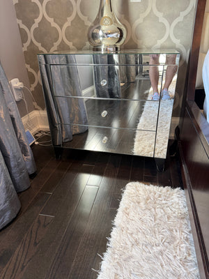 Mirrored 3 Drawer Nightstand