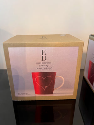 2 Ellen Degeneres Crafted by Royal Doulton Love Mugs, *BRAND NEW with Box