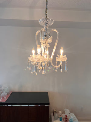 Waterford Crystal "Fleur De Lis" Four-Arm Chandelier