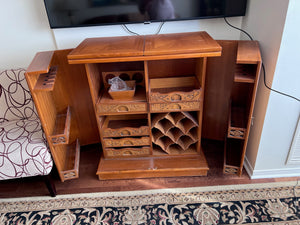 Hand Carved Wood Japanese Dry Bar