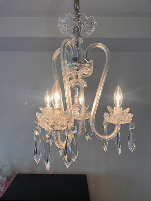 Waterford Crystal "Fleur De Lis" Four-Arm Chandelier