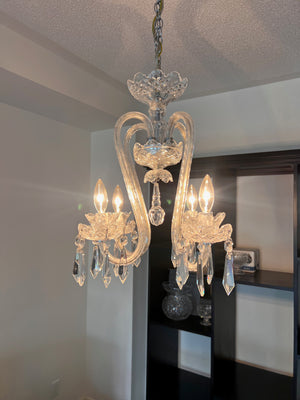 Waterford Crystal "Fleur De Lis" Four-Arm Chandelier