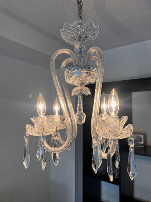 Waterford Crystal "Fleur De Lis" Four-Arm Chandelier