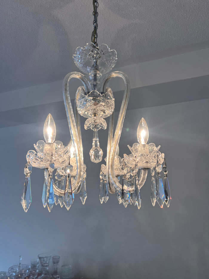 Waterford Crystal "Fleur De Lis" Four-Arm Chandelier