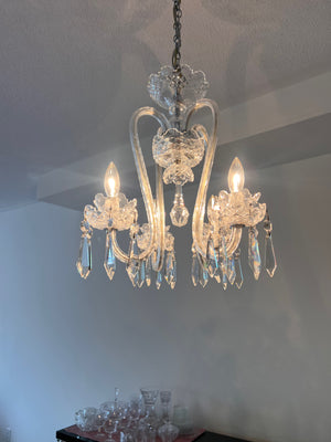 Waterford Crystal "Fleur De Lis" Four-Arm Chandelier