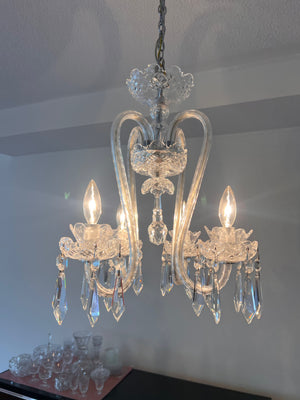 Waterford Crystal "Fleur De Lis" Four-Arm Chandelier