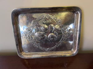 Sterling Silver Antique Tray w/Design- 228g