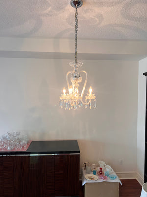 Waterford Crystal "Fleur De Lis" Four-Arm Chandelier