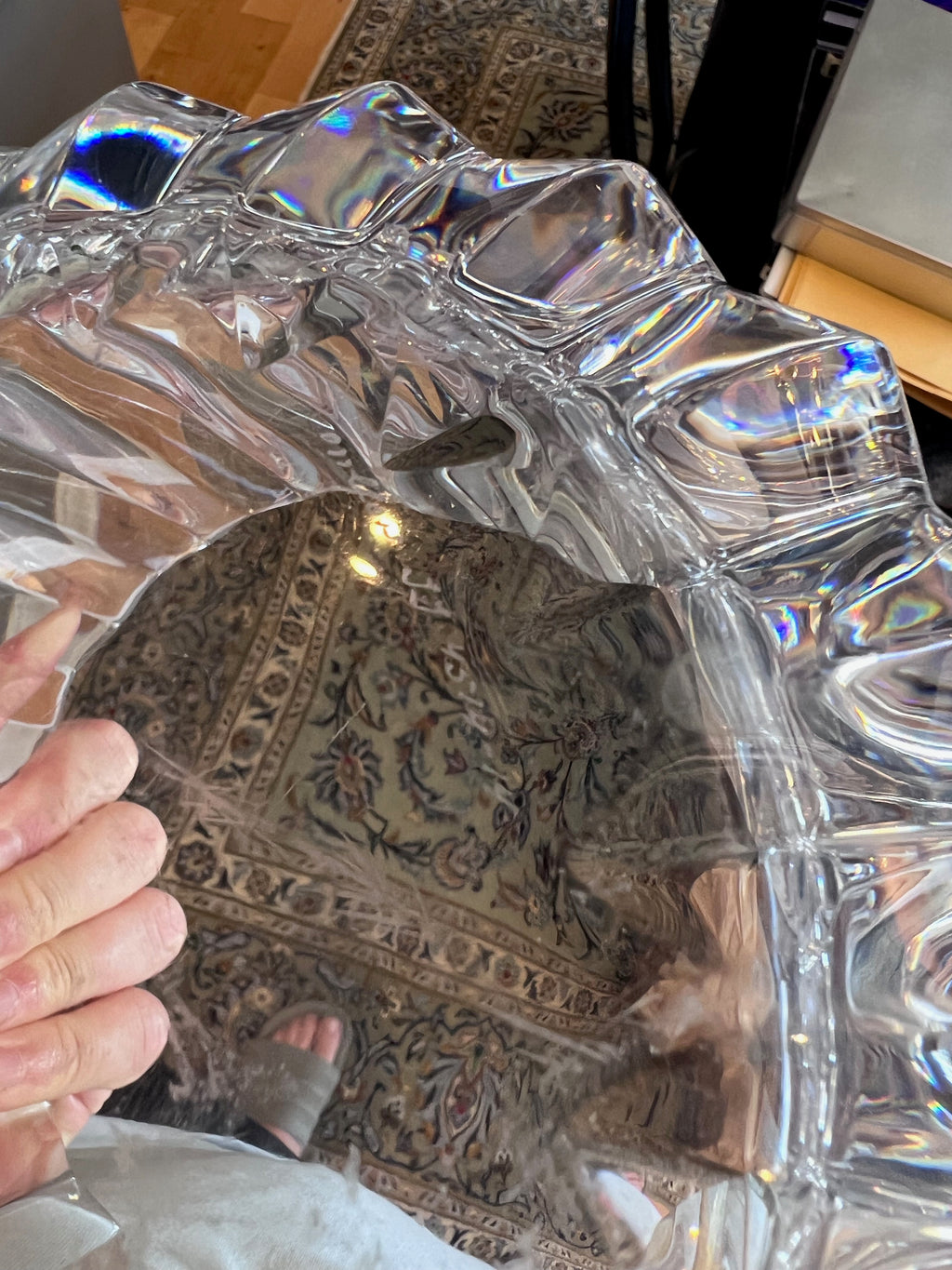 Vintage Orrefors Crystal Fleur Bowl by Jan Johansson