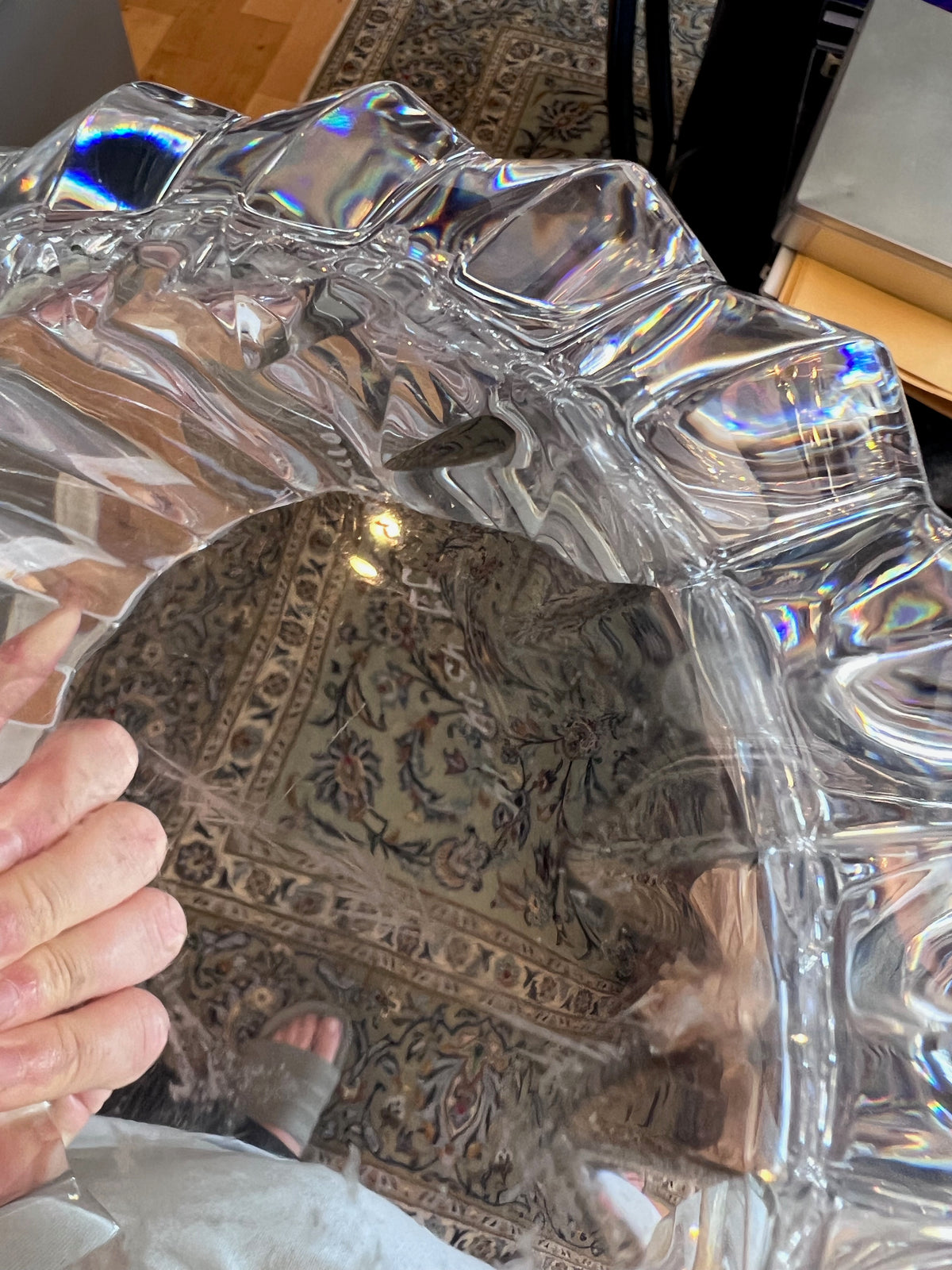 Vintage Orrefors Crystal Fleur Bowl by Jan Johansson