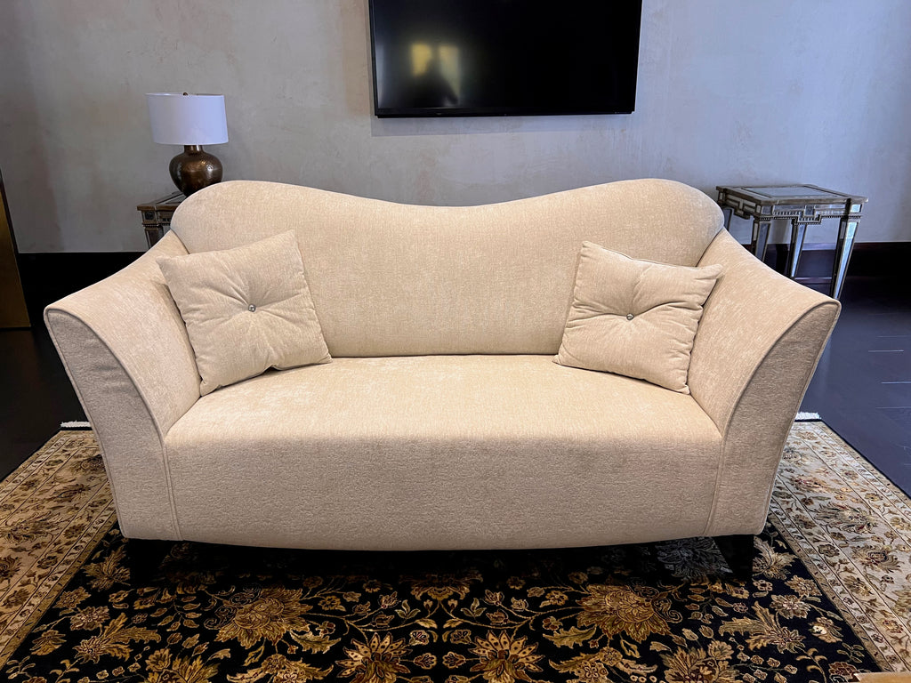 Beige/Cream Curved Back Sofa (*2 available- sold individually- select quantity)