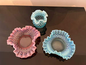 3pc Vintage Fenton Hobnail Lot