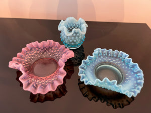 3pc Vintage Fenton Hobnail Lot