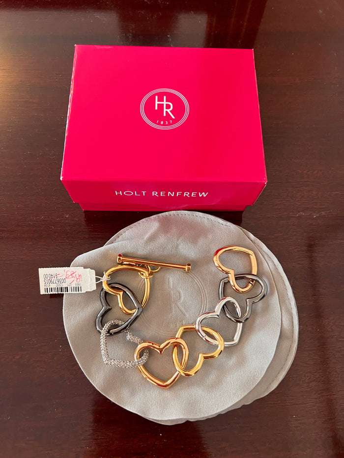 Marc by Marc Jacobs Love Edge Tumbled Pave Heart Bracelet (*brand new with box and tags)