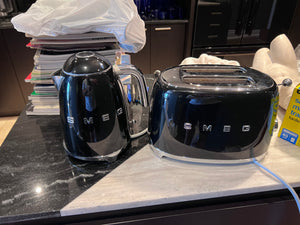 Smeg Black Toaster and Kettle