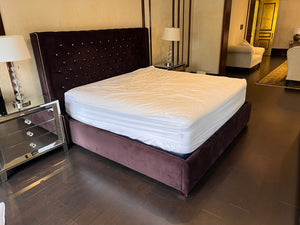 King Deep Purple Tufted Bed Frame