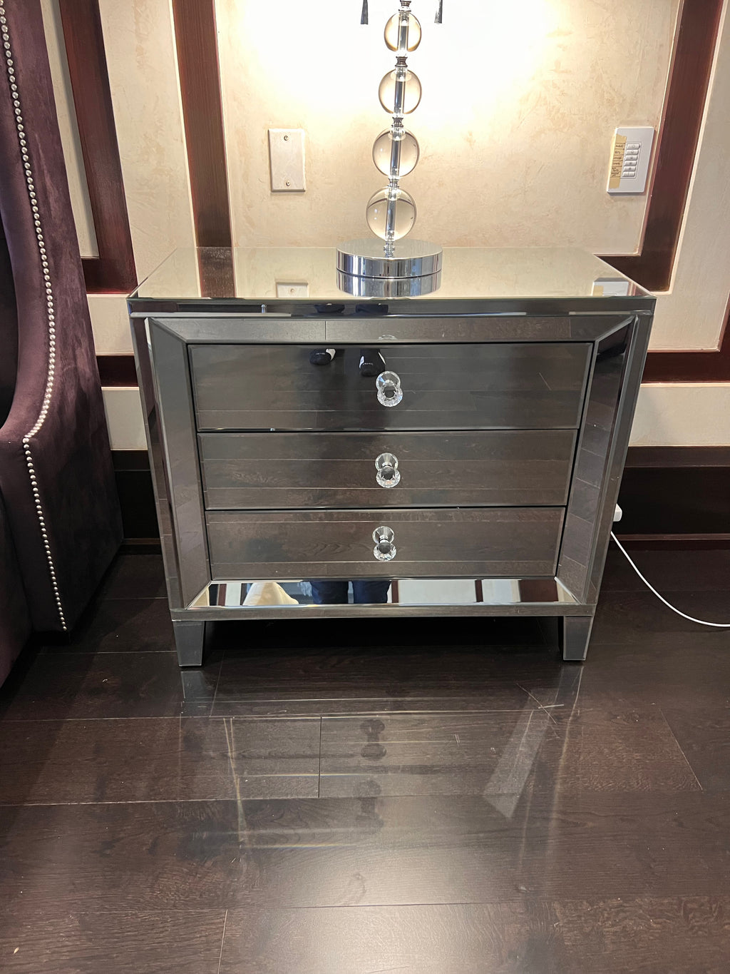 Mirrored Nightstand (*1 available- sold individually- select quantity)