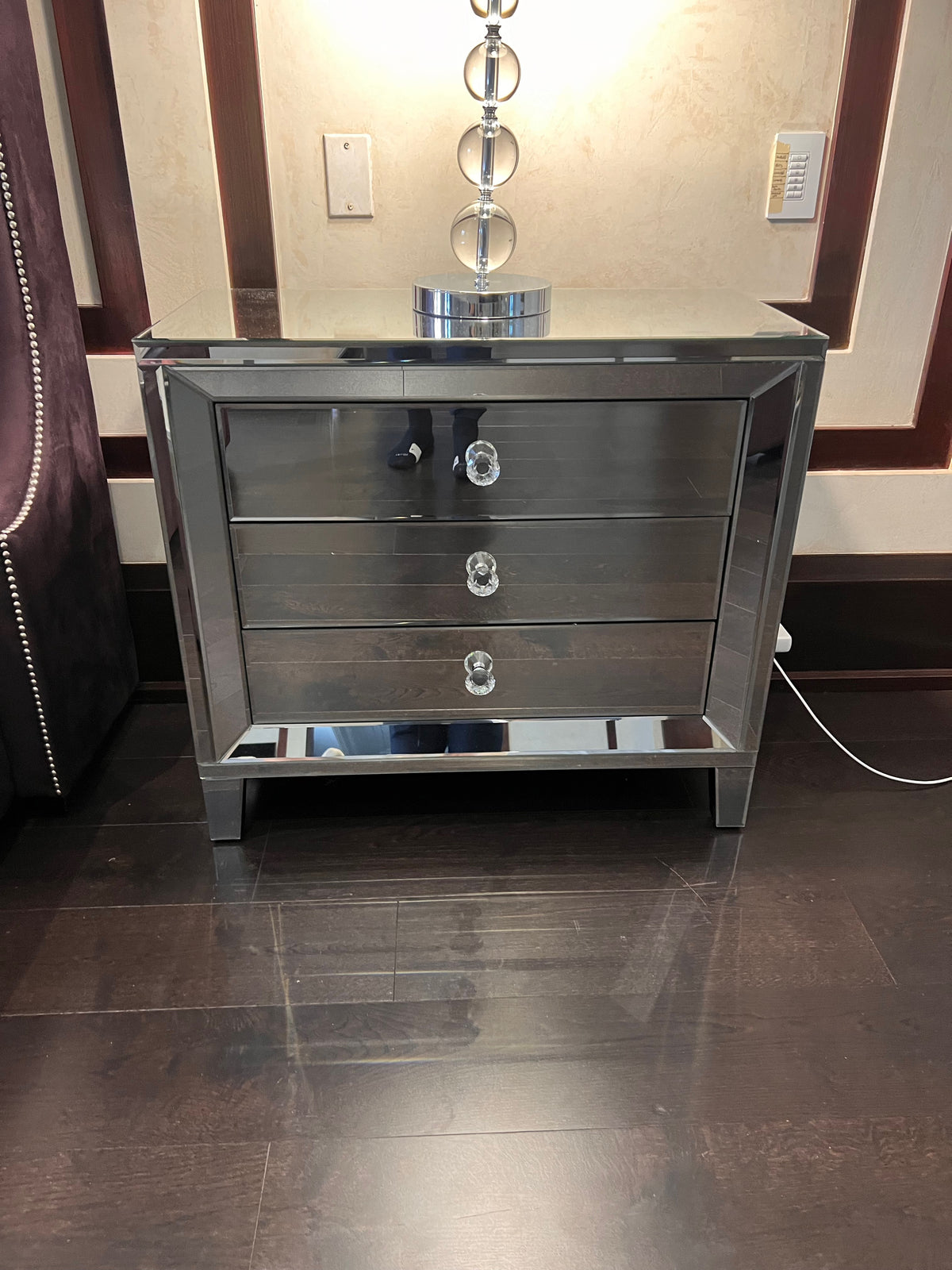 Mirrored Nightstand (*1 available- sold individually- select quantity)