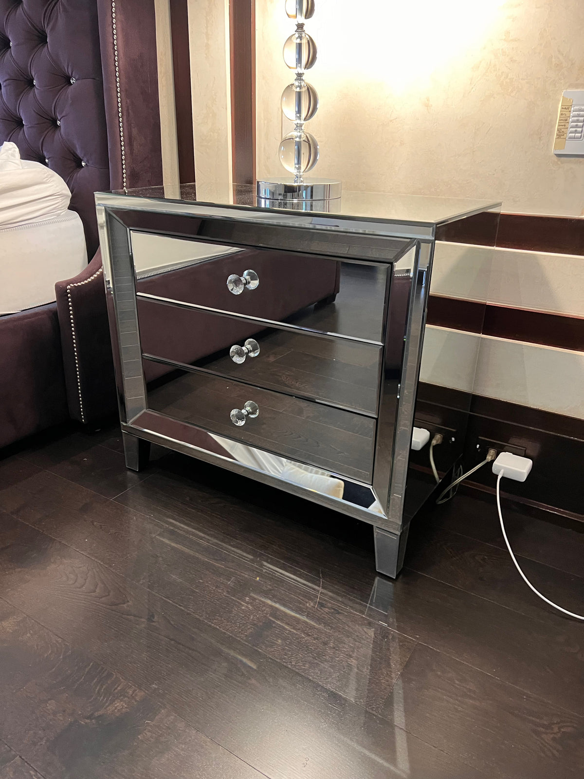 Mirrored Nightstand (*1 available- sold individually- select quantity)