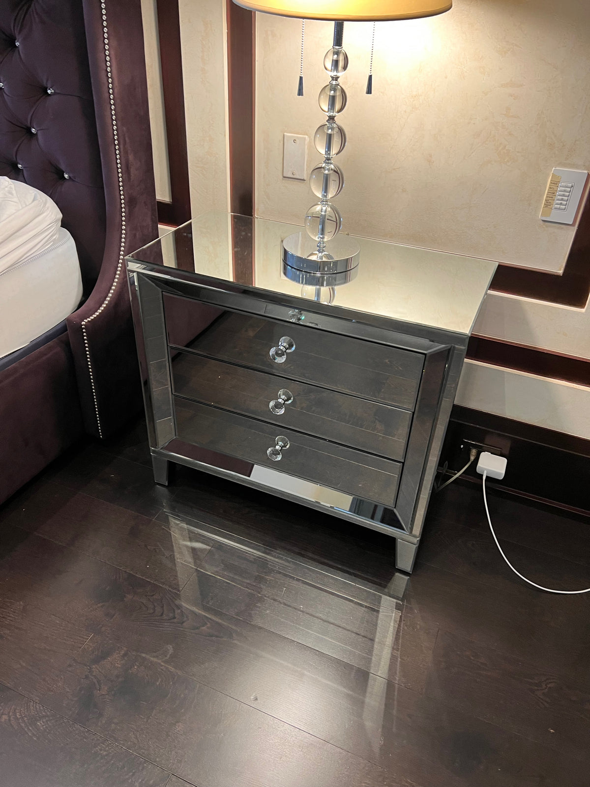 Mirrored Nightstand (*1 available- sold individually- select quantity)