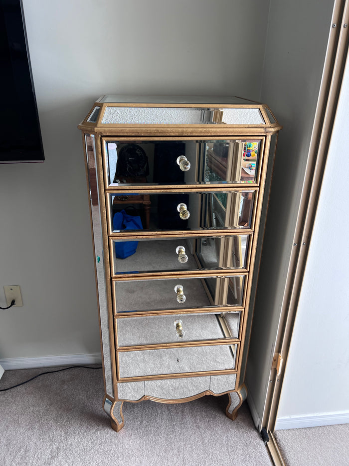 Elegant Decor Mirrored Chest of Drawers