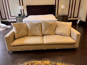 Beige Low Profile Sofa (*condition noted)